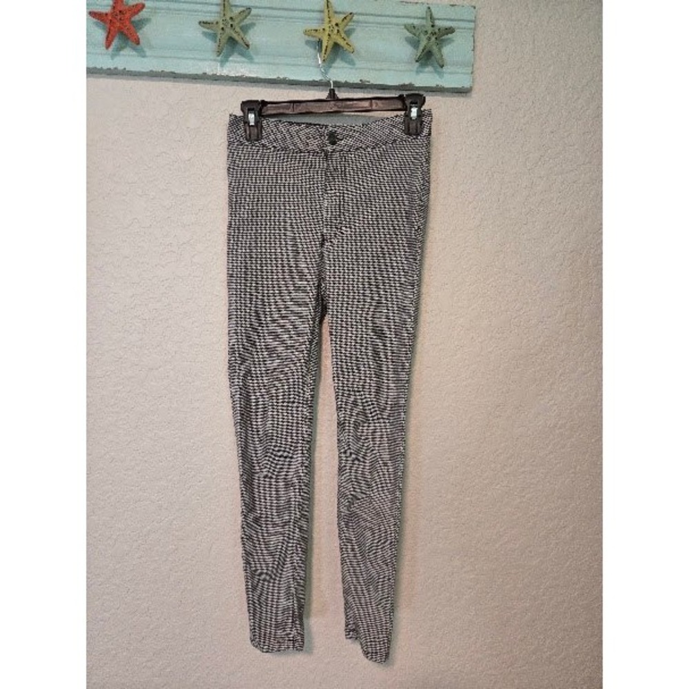 We The Free Free People Houndstooth Skinny Pants Black White High Rise Size 26
